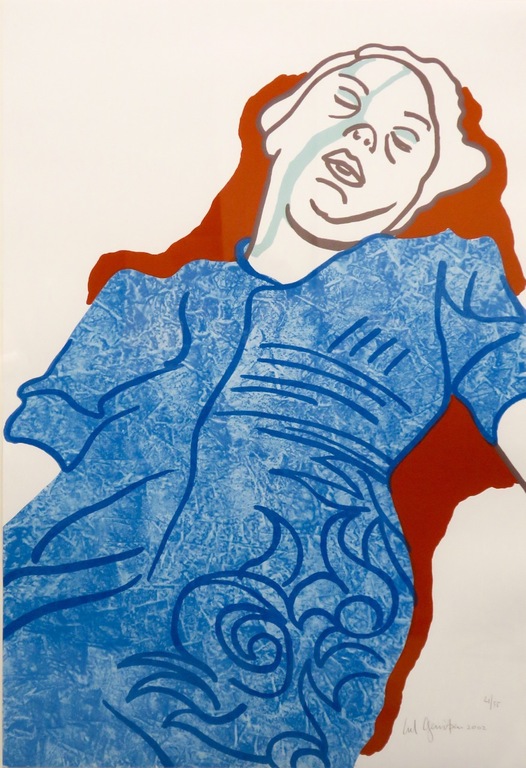 Ad Gerritsen: Zeefdruk, Slapende vrouw - Ingelijst kopen? Bied vanaf 50!