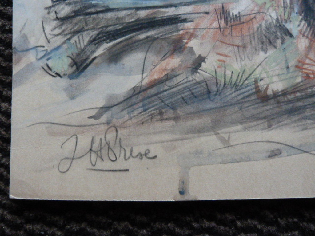 Jobst Heinrich Frese ( 1914 - 1986 ) - aquarel - boslandschap. kopen? Bied vanaf 1!