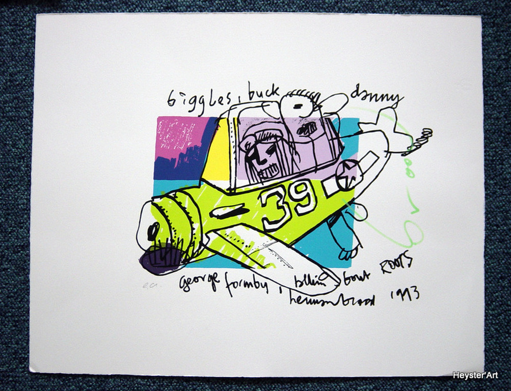 Herman Brood -zeefdruk - Biggles buck danny  kopen? Bied vanaf 95!