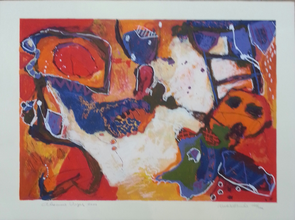 Alexander Vogels, zeefdruk op papier, titel:  verkocht voor € 50!