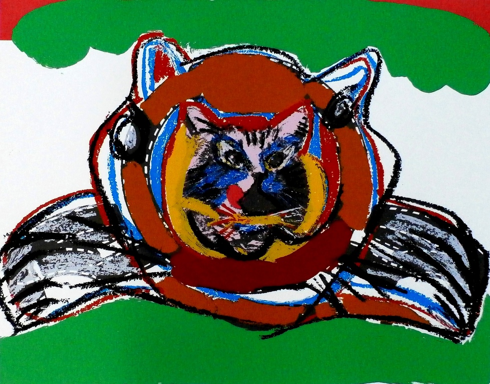 Karel Appel - zEEFDRUK: One little cat - 1977 verkocht voor € 225!