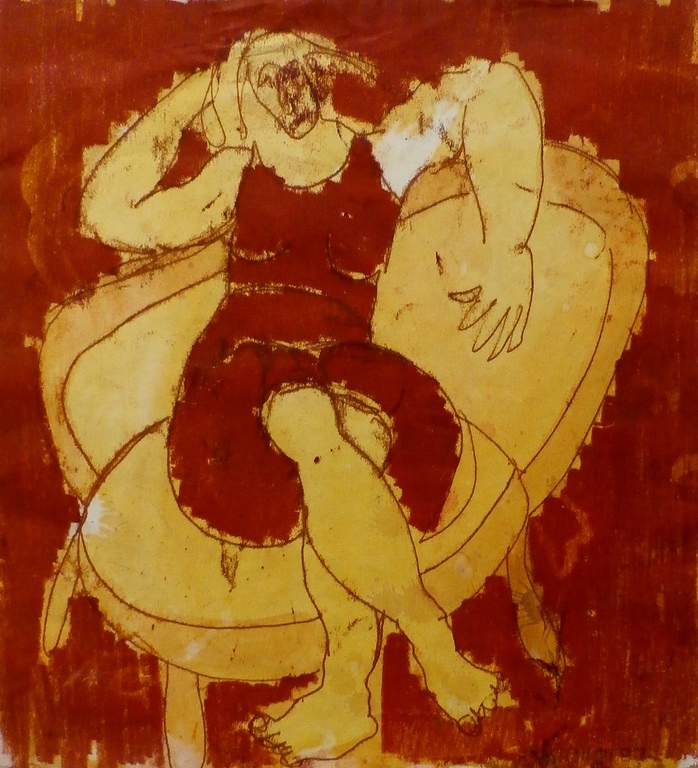 Jan Campfens - litho: vrouw op stoel kopen? Bied vanaf 25!