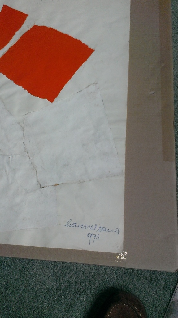 Hannes van Es, Collage op papier 1973 unica kopen? Bied vanaf 1!