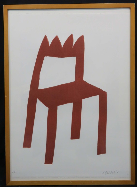 Klaas Gubbels: Zeefdruk, Kroonstoel - Ingelijst kopen? Bied vanaf 250!