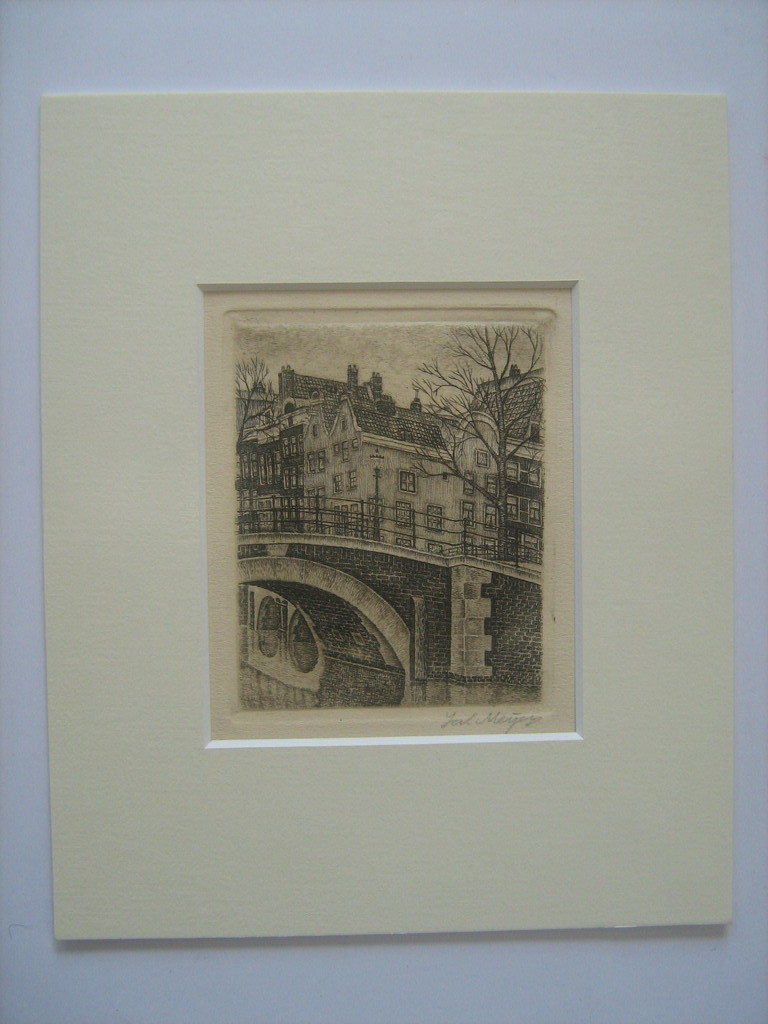 Amsterdam - Sal Meijer - Reguliersgracht circa 1929 - Éen van de kleine etsen  verkocht voor € 80!