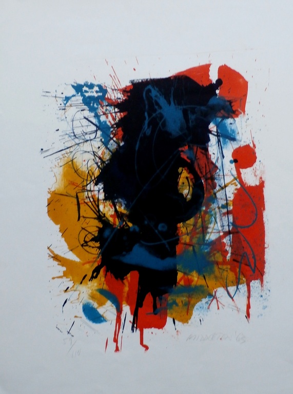 Sam Middleton, litho: Compositie, handgesigneerd en genummerd, 1963 verkocht voor € 75!