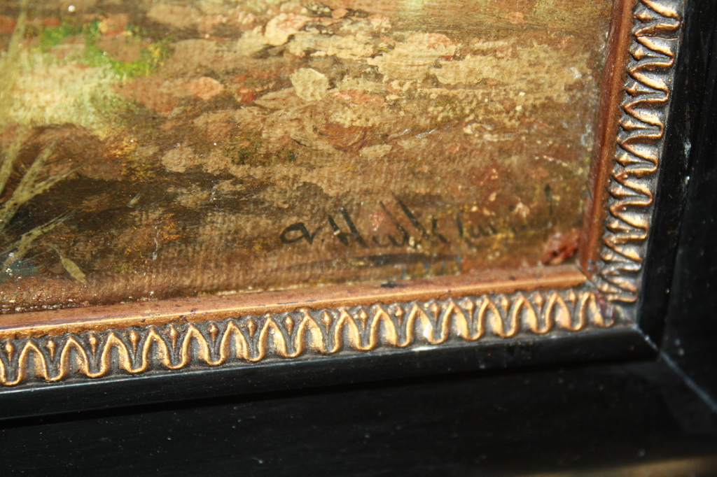 ABRAHAM HULK JR 1851 - 1922 - BOERIN IN BOS met KIPPEN kopen? Bied vanaf 275!