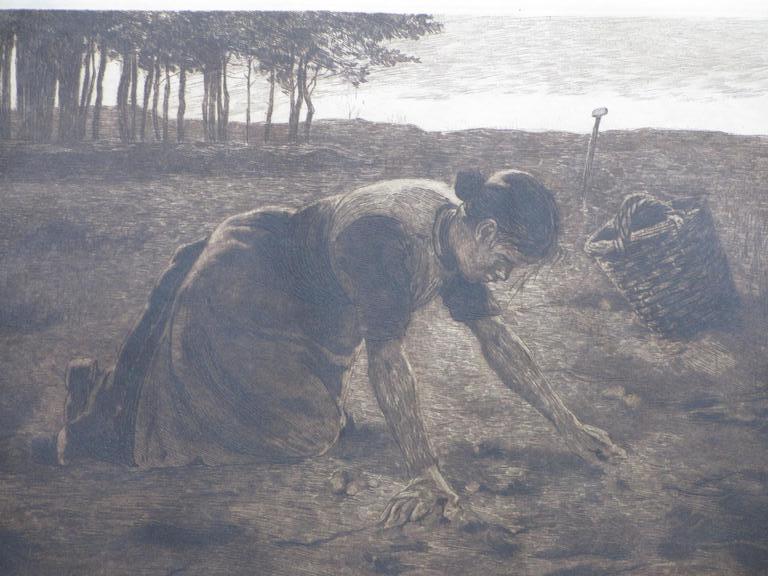 Willem Witsen, Geknielde aardappelrooister, Ets/aquatint 1908-1909 kopen? Bied vanaf 275!