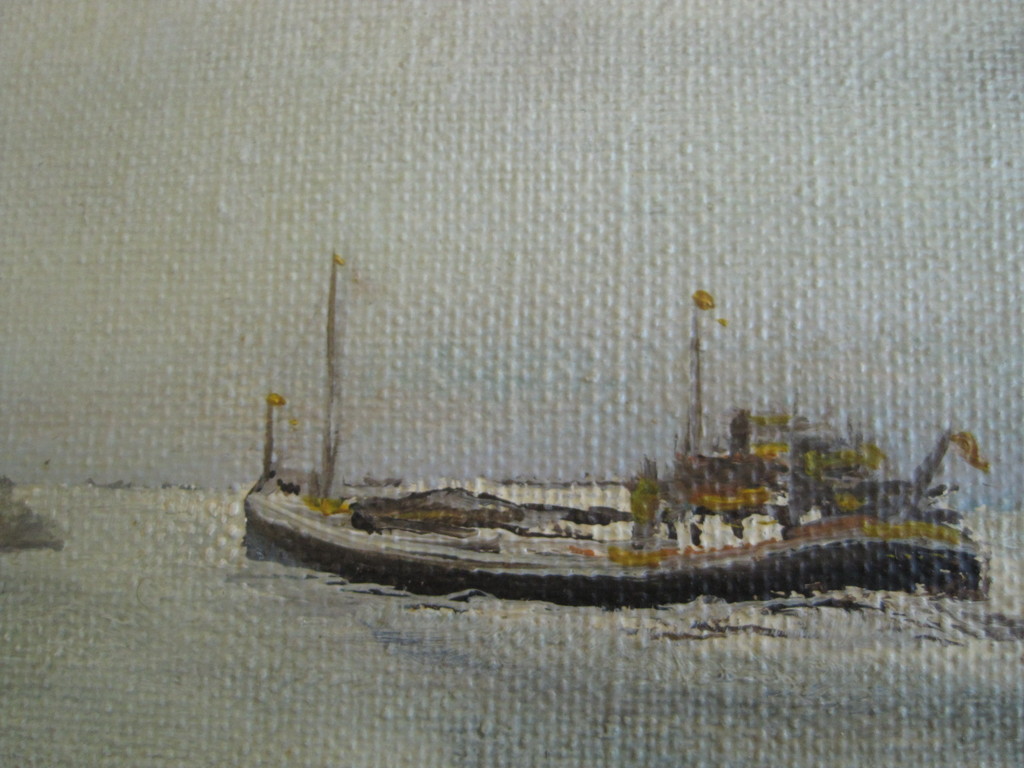 Mooi oud olieverf "binnenvaartschip op de IJssel bij Kampen" gesigneerd  kopen? Bied vanaf 1!