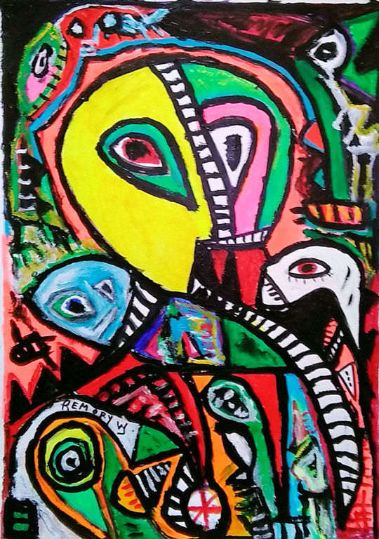 William Remory-acryl op papier-verwondering kopen? Bied vanaf 70!