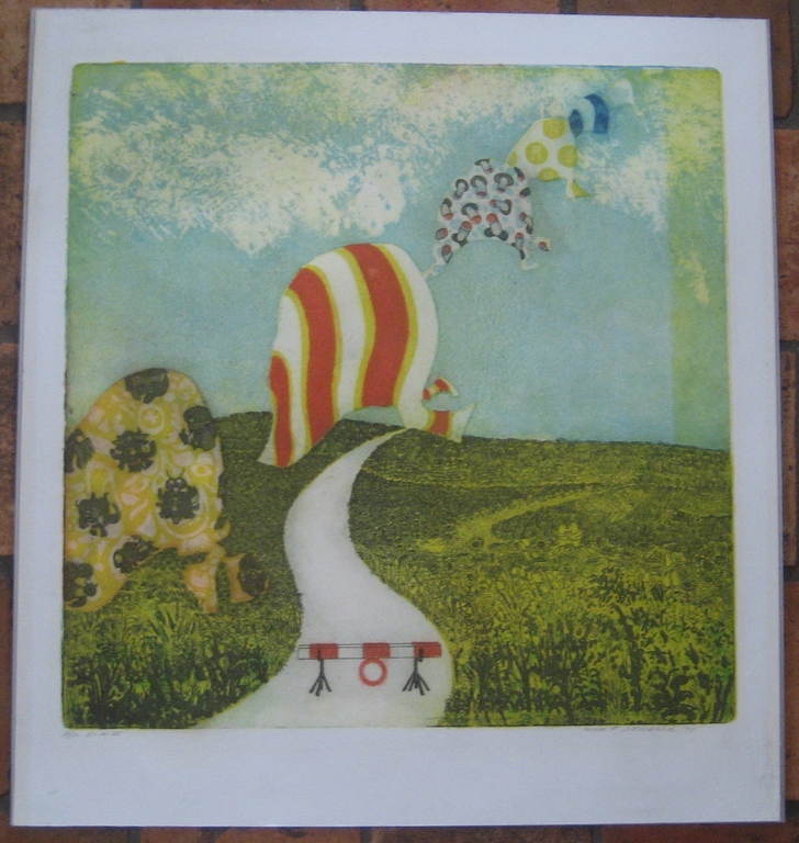 Michel van Overbeeke - 'go-on IV' - kleurets 1974 - gesigneerd - oplage 30 ex kopen? Bied vanaf 1!