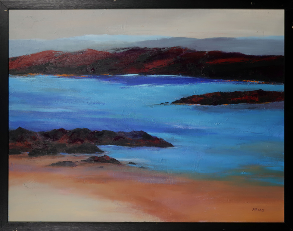 Hans Paus: Olieverf op Doek, Landschap II - Ingelijst verkocht voor € 60!