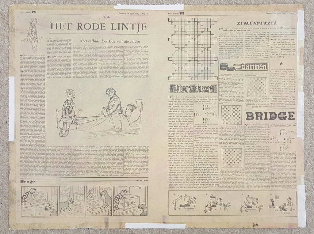 Bert Majoor gouache op krant kopen? Bied vanaf 100!