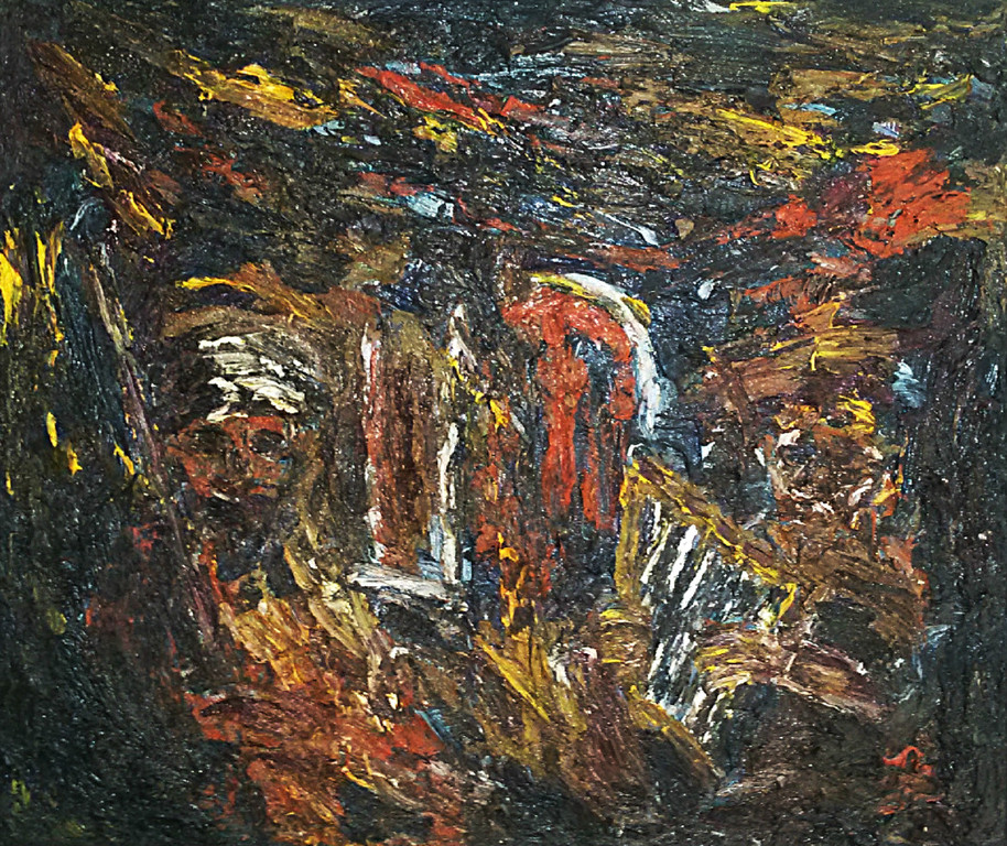 Jan de Beus - Saul en David, olieverf op paneel (ingelijst, groot) verkocht voor € 525!