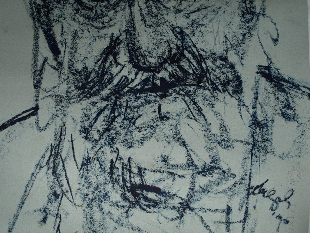 Ralph Prins : Tekening , Rabbijn – gesigneerd – 1990 kopen? Bied vanaf 1!