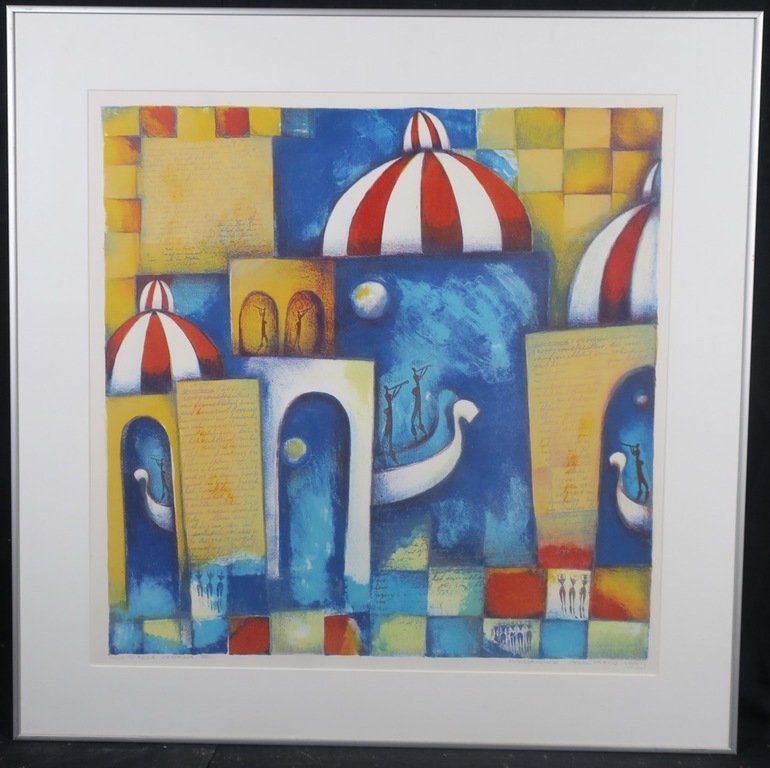 Marianne Aulman: Litho, Piazza Venezia III - Ingelijst kopen? Bied vanaf 1!