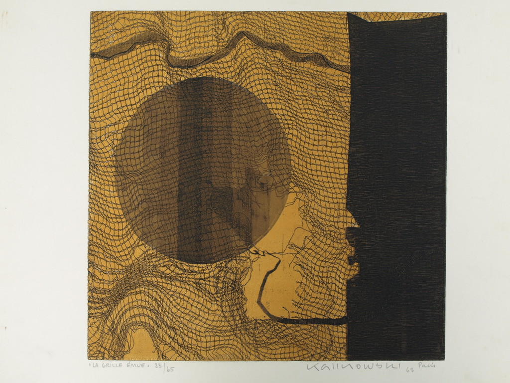 Horst Egon Kalinowski (1924-2013) - La grille émue –gesigneerde kleurenets- 1963 verkocht voor € 75!