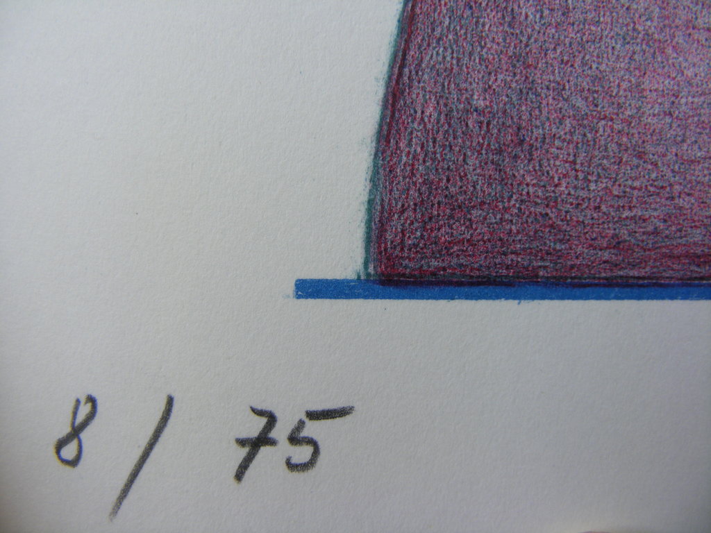 Jörg Remé, kleurenlithografie, "Geometrische Figur" kopen? Bied vanaf 35!