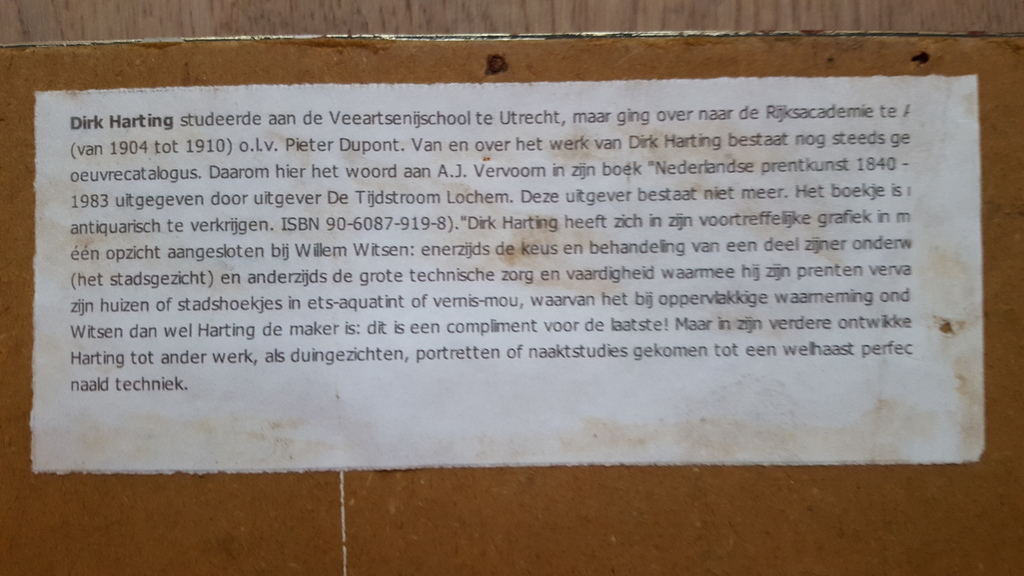 Dirk Harting - ets, toren Amersfoort, handgesigneerd kopen? Bied vanaf 59!