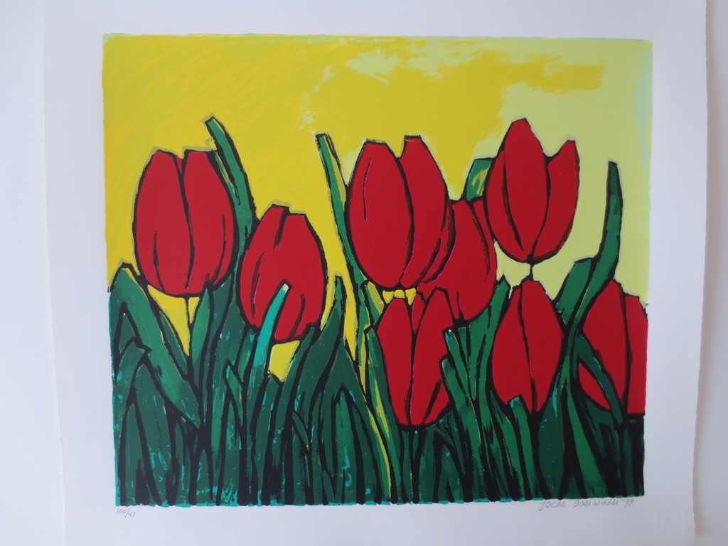 Jocke Overwater - gesigneerde zeefdruk - Tulpen - 1999 kopen? Bied vanaf 1!