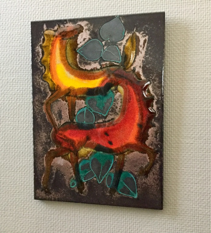 Ruscha keramiek muurtegel met lavaglazuur: PAARDEN, jaren 70 kopen? Bied vanaf 35!