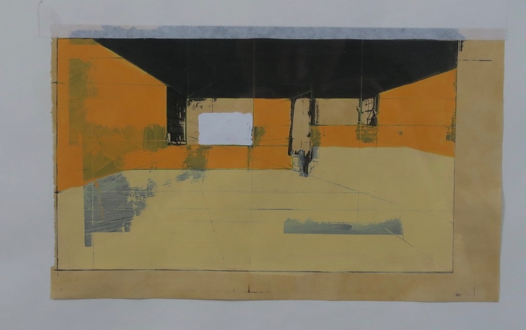 Mirjam Kuitenbrouwer: Collage en Acryl op papier, Zonder titel - Ingelijst verkocht voor € 35!