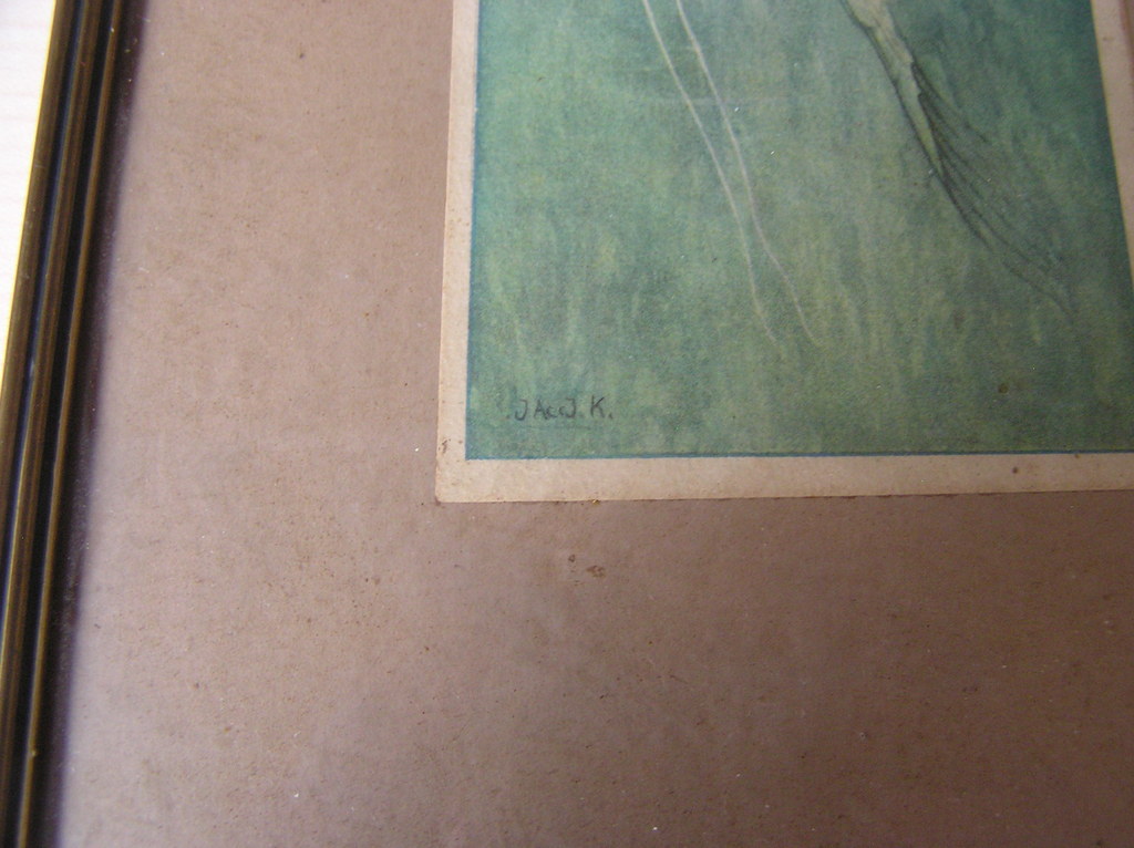 Prent "Kempvis", gesigneerd Jac.cJ.K. kopen? Bied vanaf 1!