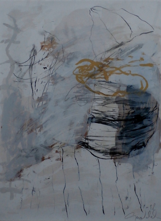 Gerard Dekker, ingelijste zeefdruk: boot met driehoek, handgesigneerd verkocht voor € 80!