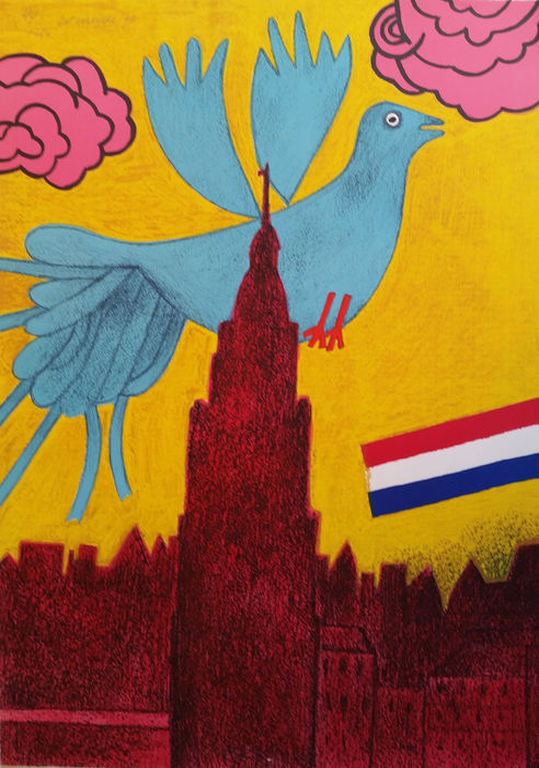 Handgesigneerde zeefdruk, Ode Aan Holland + gratis kunstenaarsaffiche verkocht voor € 199!