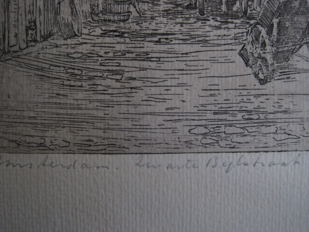 Sfeervolle gesigneerde ets "Amsterdam de Bijlsteeg" van Marius Janssen 1887-1957 kopen? Bied vanaf 1!