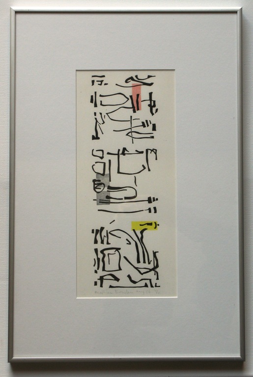 Mathieu Berden - abstracte LINOSNEDE (1986) in oplage van 11, GESIGNEERD. kopen? Bied vanaf 60!