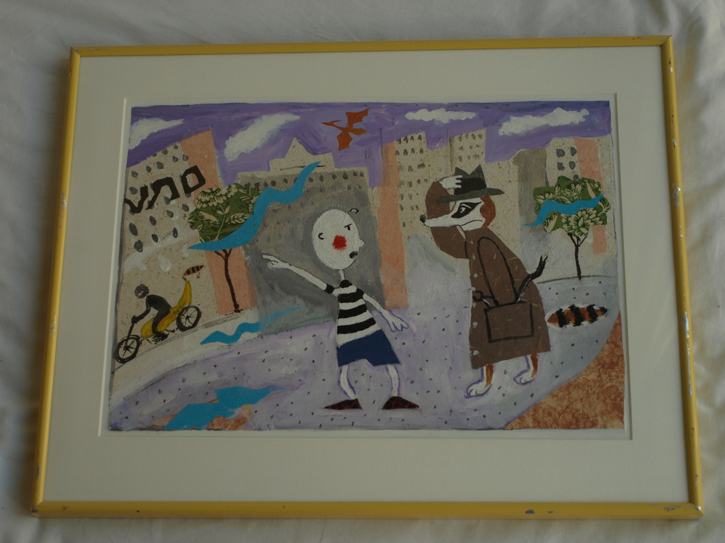 Daan Remmerts de Vries: Acryl en collage , Het leven is raar 6 – Ingelijst -1997 kopen? Bied vanaf 75!