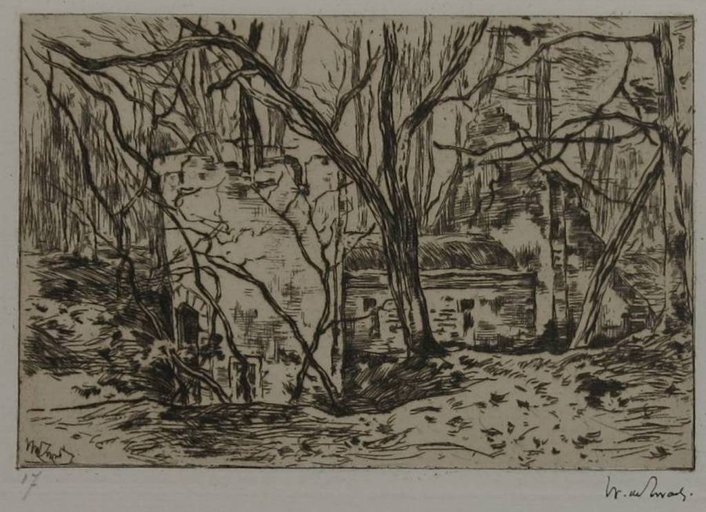 Willem de Zwart: Ets, Huis in bosrijke omgeving verkocht voor € 35!