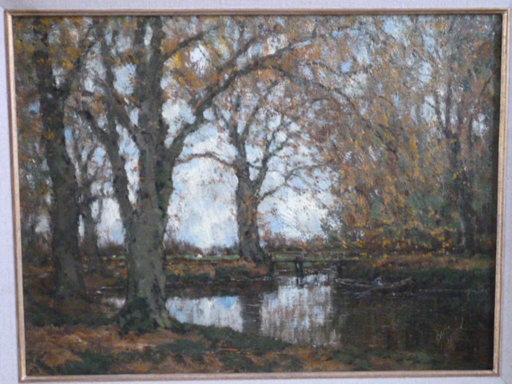 A.M. Gorter - olieverf - De Vordense beek in de herfst verkocht voor € 1750!