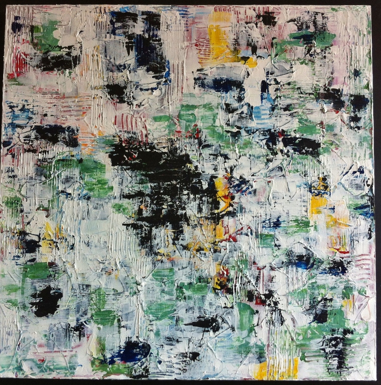 "Tombe La Neige " John Foppen -Mix oliev./acrylverf op 3D Canvas- Gesign.- Unica verkocht voor € 279!