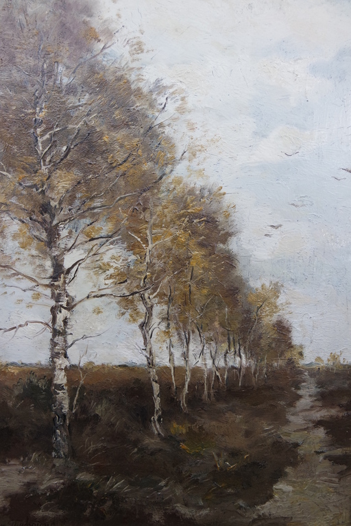 Theo Goedvriend - Bomenlandschap - olieverf op paneel - gesigneerd l.o. verkocht voor € 249!