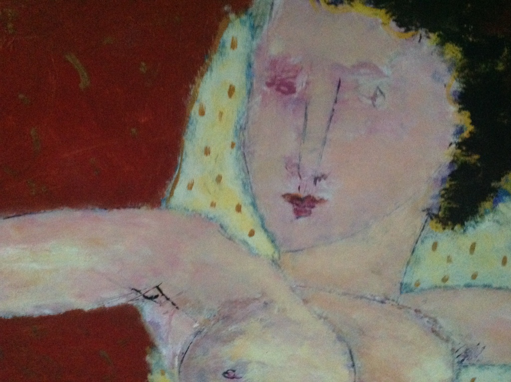 Lita van Engelenhoven: groot schilderij : liggend naak op kussen 1991 kopen? Bied vanaf 99!