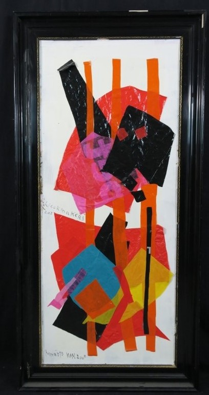 Meertje Kaal: Collage op karton, Weekmakers - Ingelijst (groot) verkocht voor € 40!