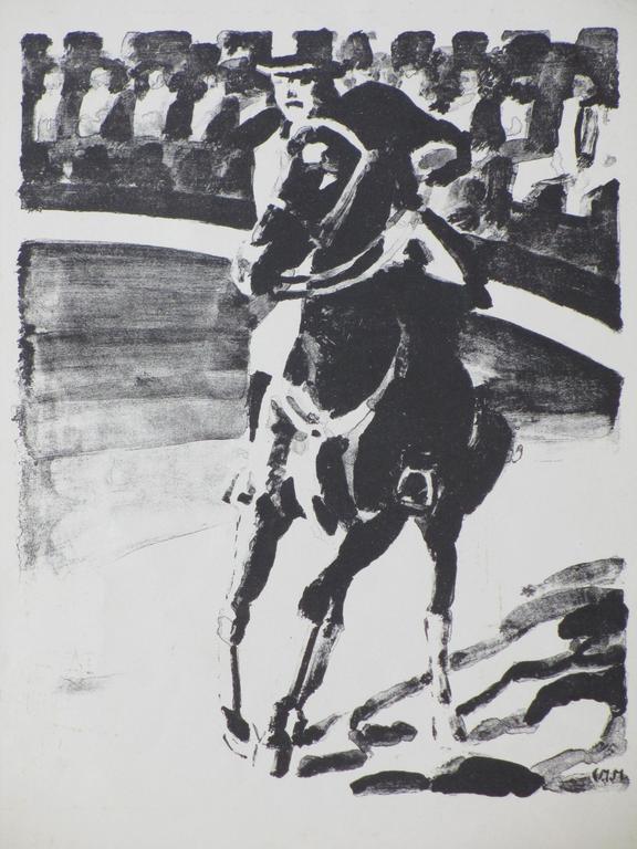 Cees Maks - Hogeschoolrijder in circuspiste - Litho  kopen? Bied vanaf 60!