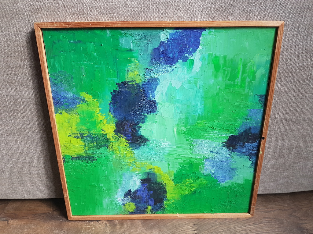 2 X schilderij, abstract tweeluik, olieverf op board kopen? Bied vanaf 1!