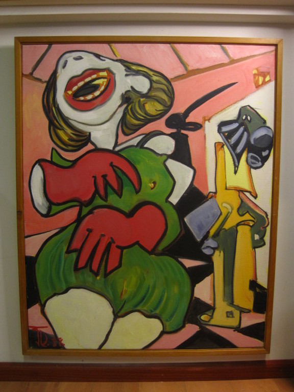 Zeldzaam Quintus Jan Telting schilderij "Zingend Model" 1987 Suriname gesigneerd kopen? Bied vanaf 1!