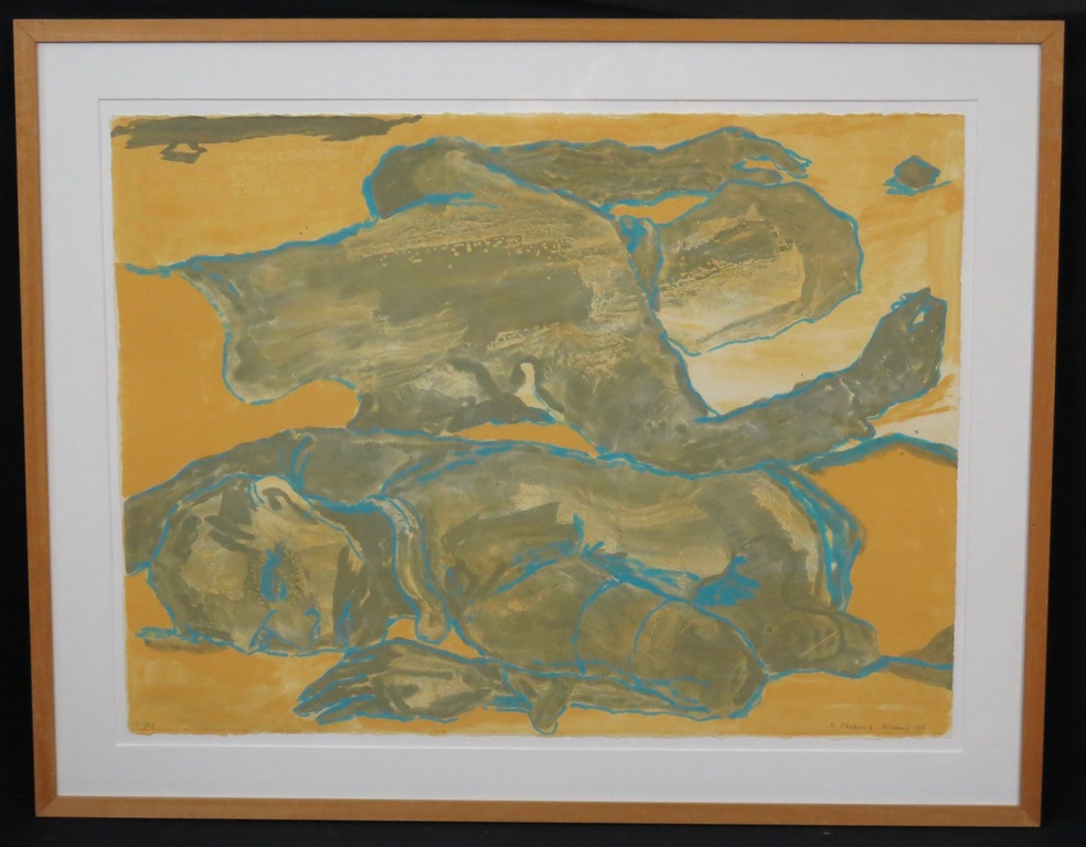 Koen Ebeling Koning: Litho, Twee figuren - Ingelijst kopen? Bied vanaf 35!