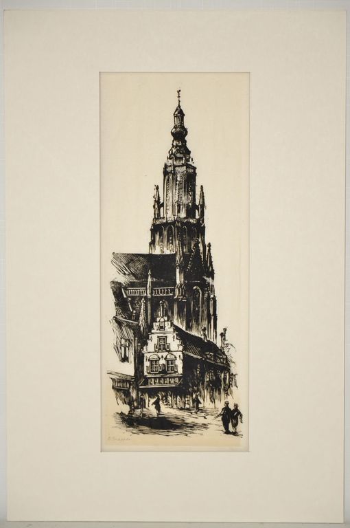 Reinier Snapper: Houtgravure. De Sint-Maartenskerk kopen? Bied vanaf 1!