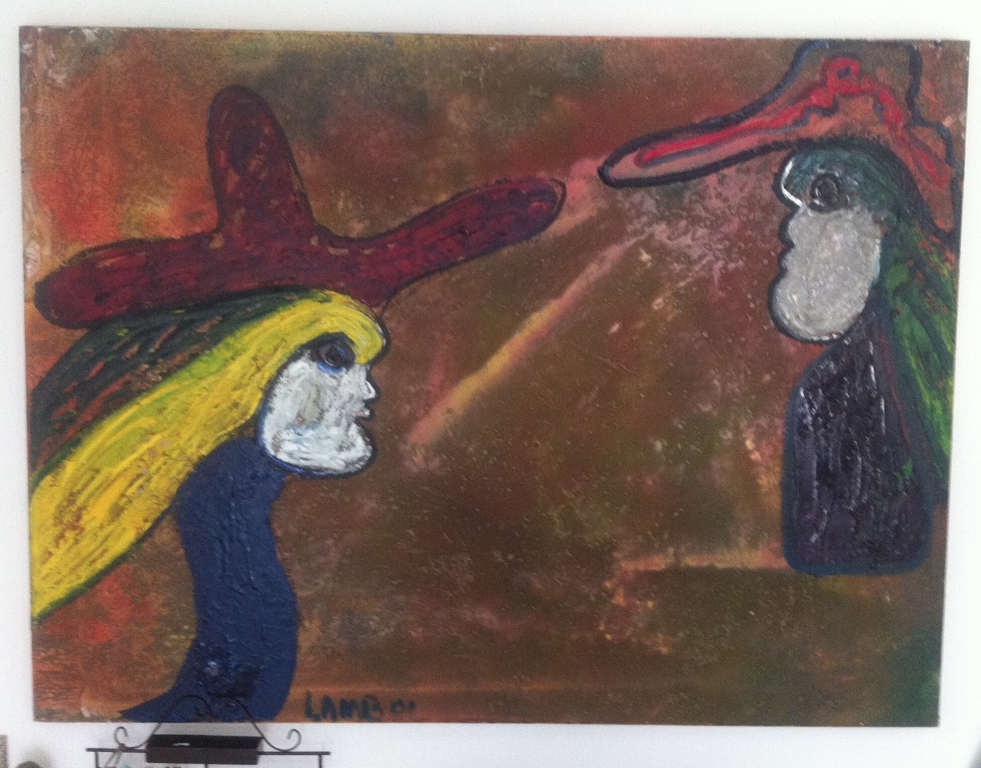Painting Matt Lamb 2001 - size 91 cm x 122 cm for sale price below actual value verkocht voor € 600!