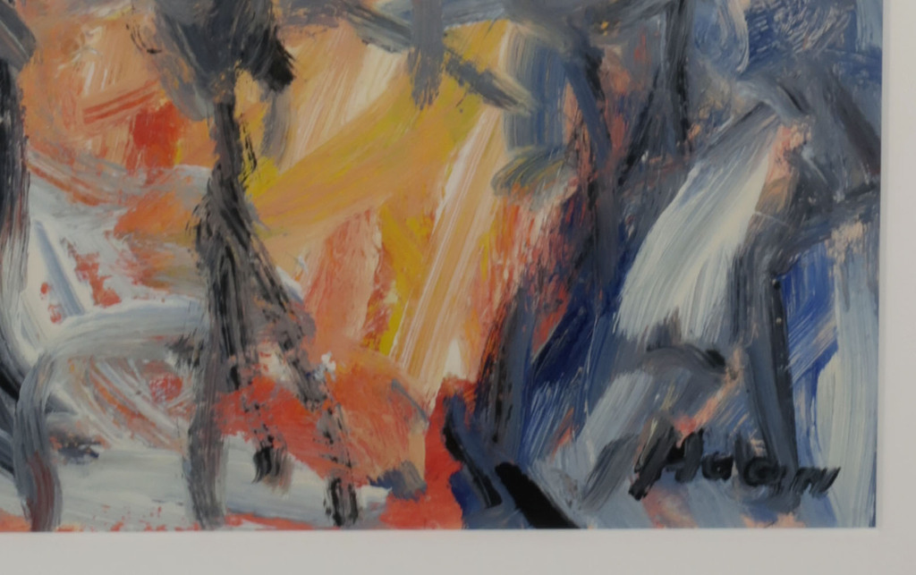 Pieter Haan: Acryl op papier, Z.T. Twee figuren - Ingelijst kopen? Bied vanaf 50!