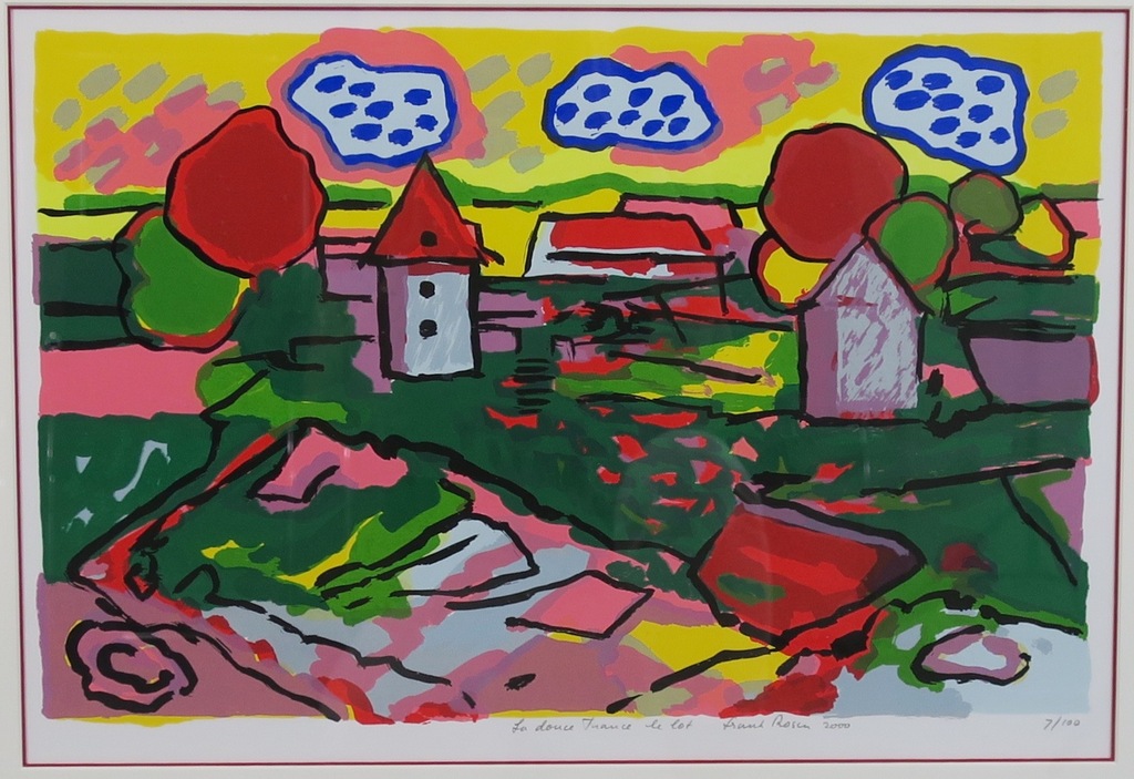 Frank Rosen: Zeefdruk, La douce France Le Lot - Ingelijst kopen? Bied vanaf 1!