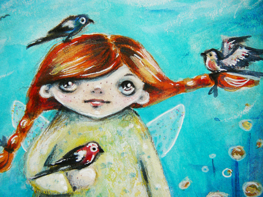 Annika Landberg: Look like an Angle (aquarel) kopen? Bied vanaf 20!