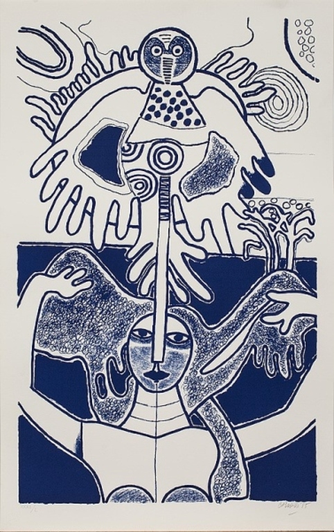 Corneille: Zeefdruk, Soleil Levant (Groot!) verkocht voor € 200!