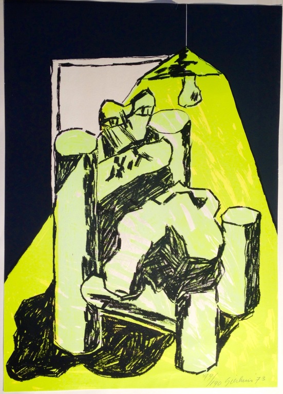 Jan Sierhuis, litho, "Hommage aan Picasso", Prent 190, 1973 verkocht voor € 35!