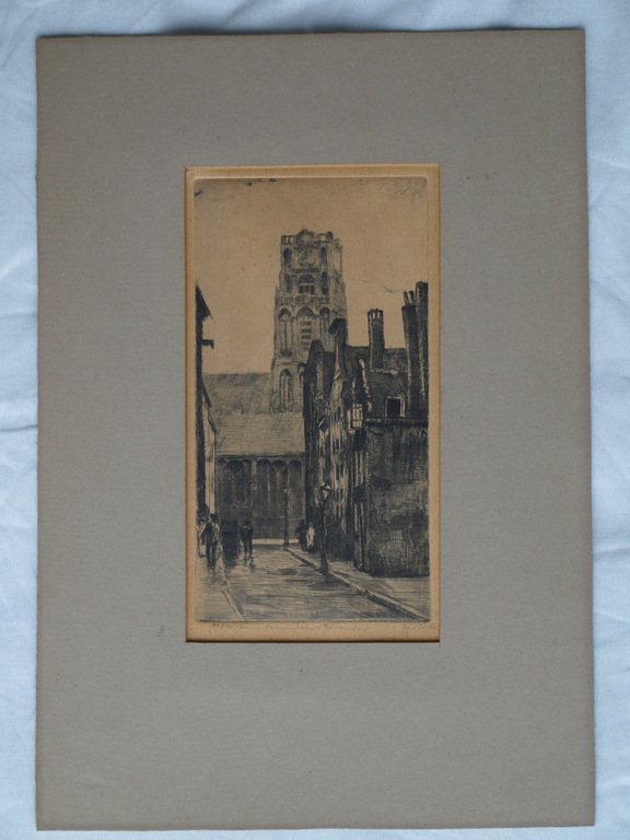 Jan Sirks : Ets , Lange Torenstraat Rotterdam – gesigneerd – 1903 kopen? Bied vanaf 1!